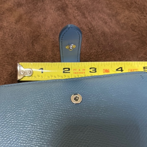 Celine Blue Pebbled Leather Wallet - Picture 9 of 9